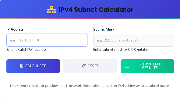 Ipv4 subnet calculator 
