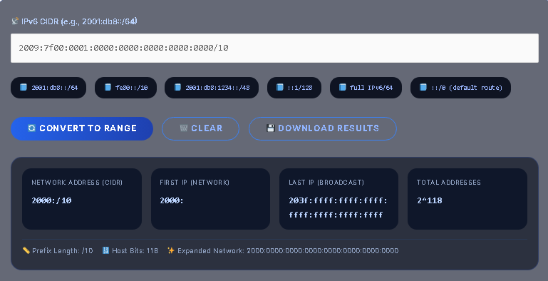 ipv6 to ip range result 3