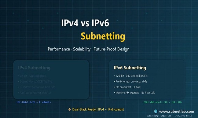 IPV4 vs IPV6 Subnetting