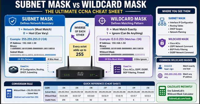 subnet vs wilcard mask